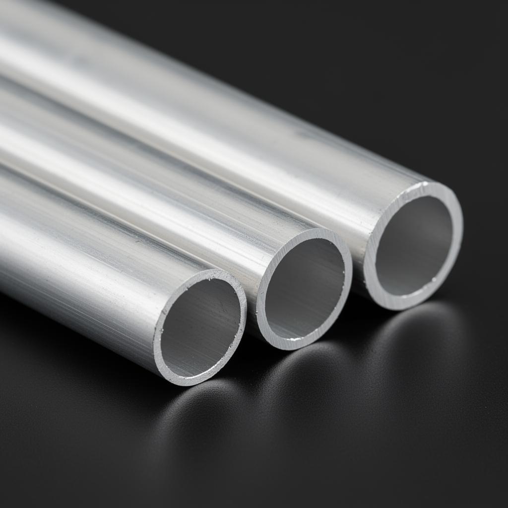 Aluminum Round Tube Supply cross-section and profile view