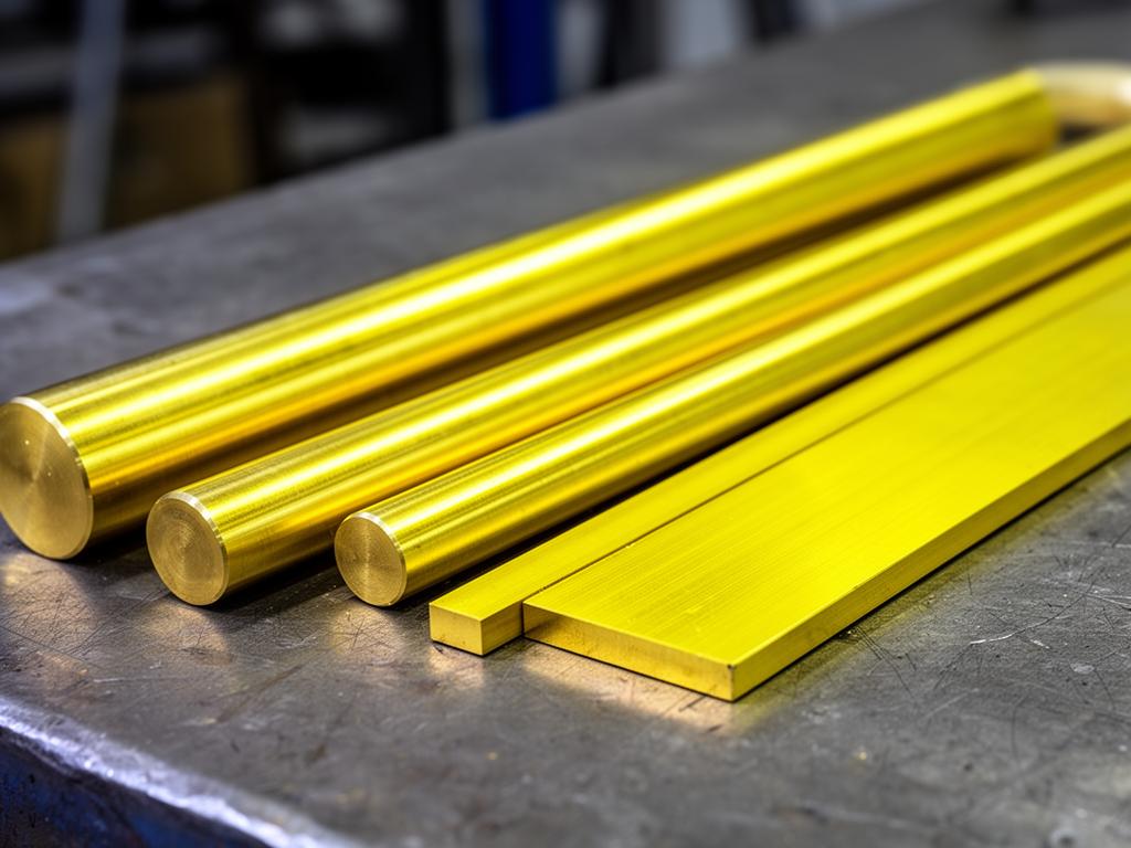 Brass Round Bar cross-section and profile view