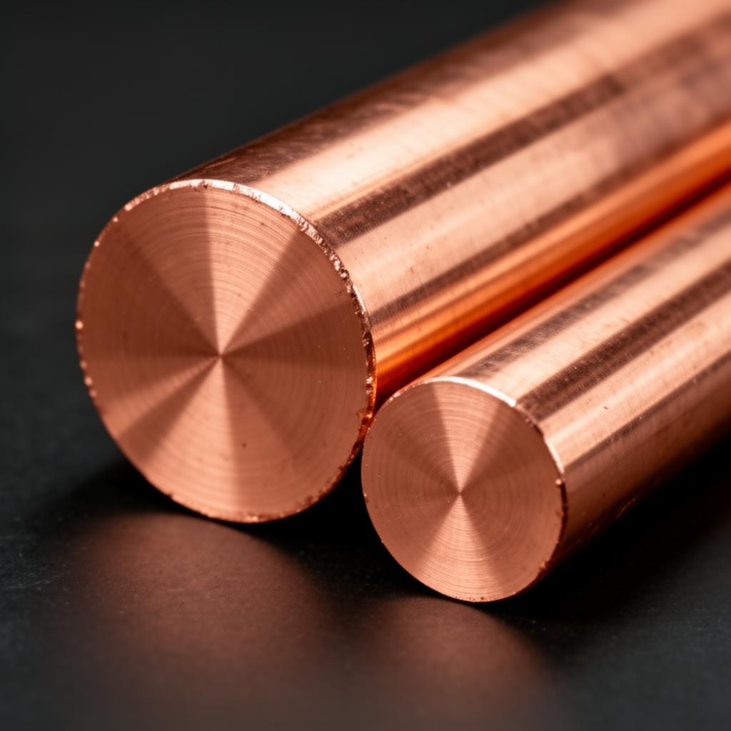 Copper Round Bar Supply cross-section and profile view