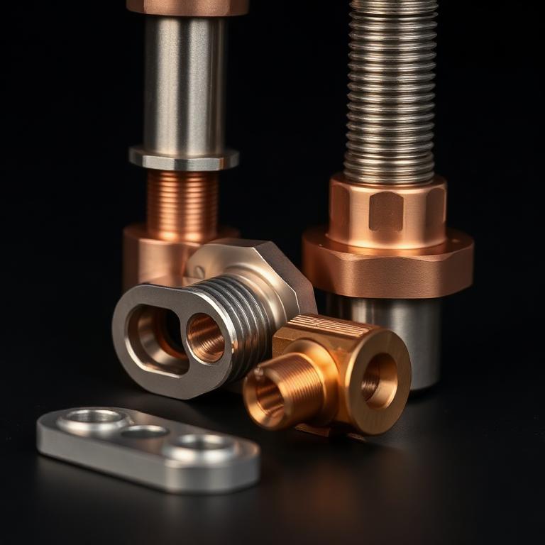 Custom machined copper and aluminum components